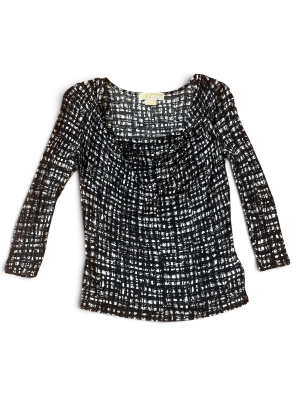 Michael Kors Black & White Patterned Blouse Size S